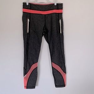 Lululemon grey/pink cropped leggings